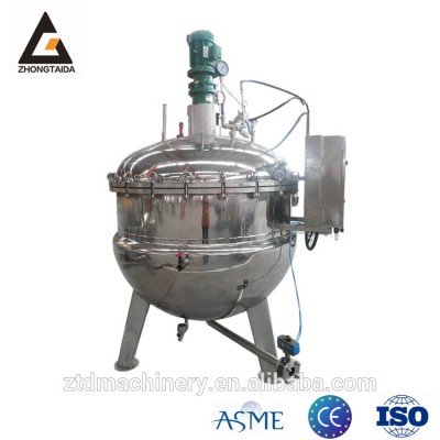 Commercial sauce wok custom jacketed kettle / fixed jacketed kettle hand-feed food machinery