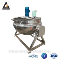 Supply stainless steel food jacketed kettle / fixed jacketed kettle hand-feed food machinery